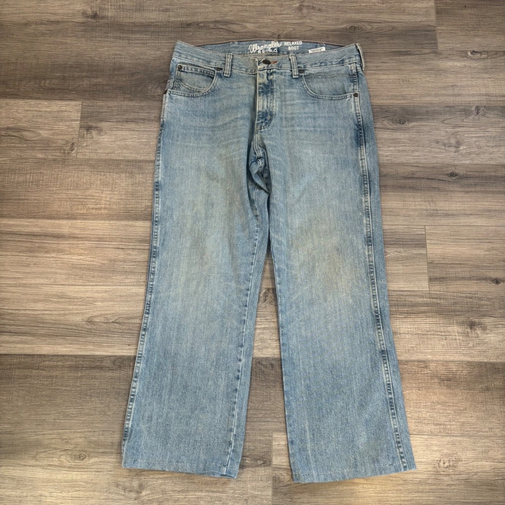 Wrangler Retro Relaxed Bootcut Jeans Mens Light Wash WRT20CR 34x28